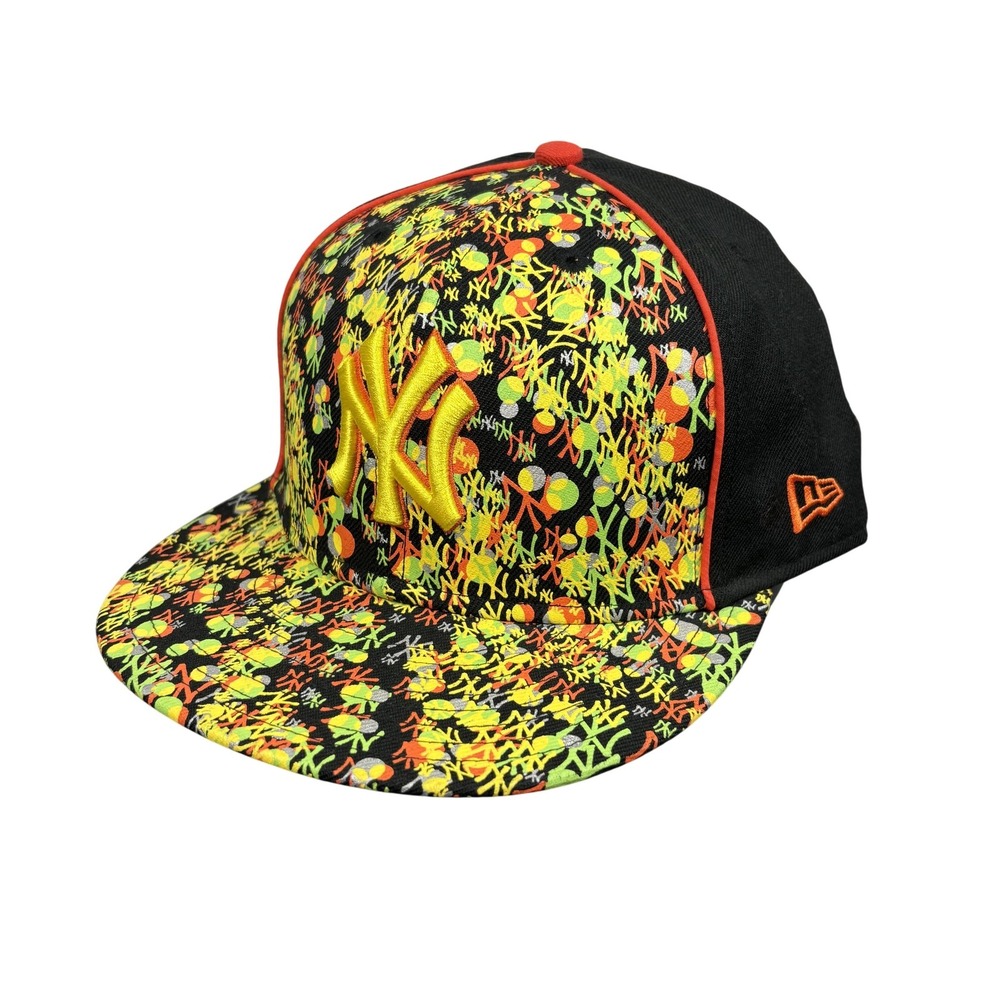 New York Yankees Hat Cap Fitted Mens 8 Black Yellow MLB Baseball 59FIFTY New Era